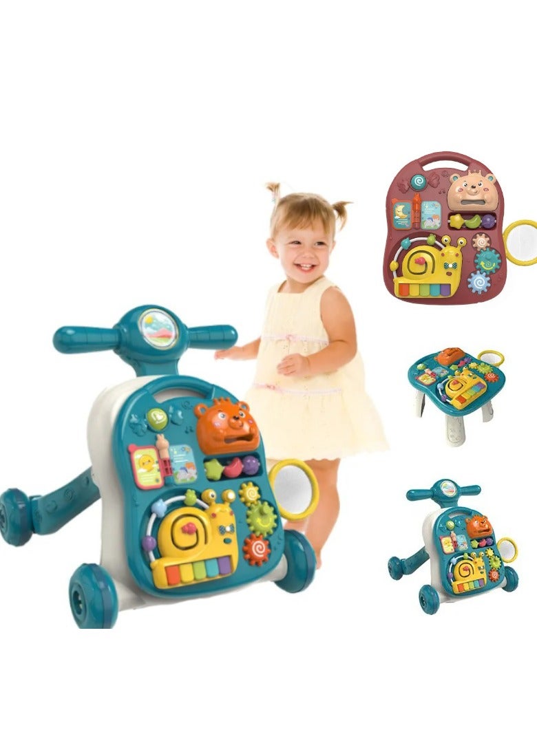 3 in 1 walker for baby,push Walker for Babies withMusic,shape sorter&Montessori,Entertainment Table Kids Early Educational ActivityCenter Baby Push Walkers for Boys&Girls 6-24months - Image 1