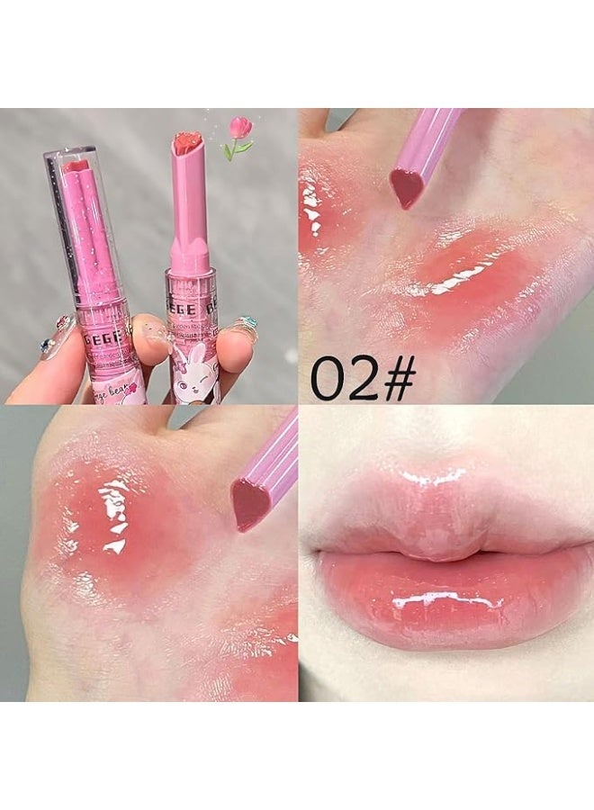 3 Colors Jelly Lipstick Gift Set, Tinted Heart Shape Lip Stain, Lip Gloss, Mirror Hydrating Jelly Love Lipstick, Moisturizing Tinted Lip Balm, Vivid Color Glossy Lip Makeup, for Girls - Image 5