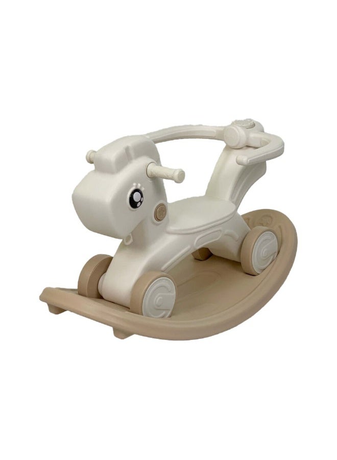 DANUBE HOME 2-IN-1 Kids Rocking Horse 2-in-1 Kids Rocking Horse & Ride-On Car – Convertible Plush Toy for Toddlers, Fun Dual-Mode Play for Nursery & Living Rooms - Image 1