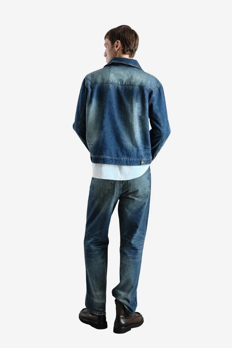 Giesto Maya Blue GIESTO Denim Buttoned Jacket with Pocket for Men | Best Price UAE