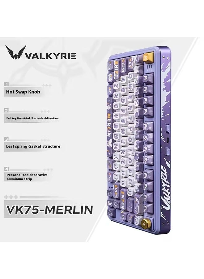 Valkyrie VALKYRIE VK75 Mechanical Keyboard Wireless Bluetooth Tri-Mode 2.4G USB RGB Backlit Hot Swap Laptop GamerPC Gaming Keyboard Gift  - Image 2