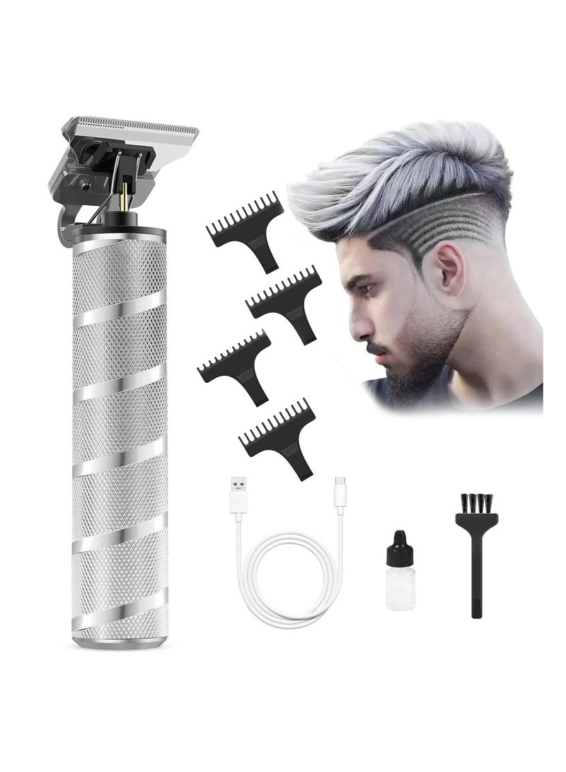 MARK STORE Hair Clippers for Men, Cordless Clippers Electric Hair Trimmer Beard Trimmer Set, Waterproof Detail Beard Shaver, Trimmer Grooming Cutting Kit with 4 Guide (Silver) - Image 1