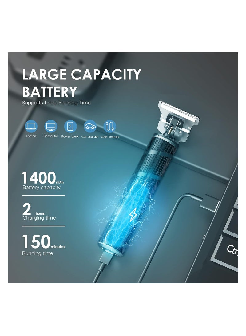 MARK STORE Hair Clippers for Men, Cordless Clippers Electric Hair Trimmer Beard Trimmer Set, Waterproof Detail Beard Shaver, Trimmer Grooming Cutting Kit with 4 Guide (Silver) - Image 5