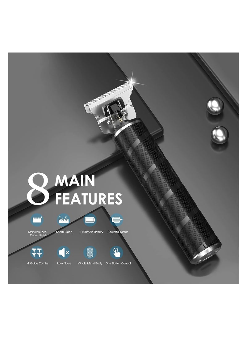 MARK STORE Hair Clippers for Men, Cordless Clippers Electric Hair Trimmer Beard Trimmer Set, Waterproof Detail Beard Shaver, Trimmer Grooming Cutting Kit with 4 Guide (Silver) - Image 3