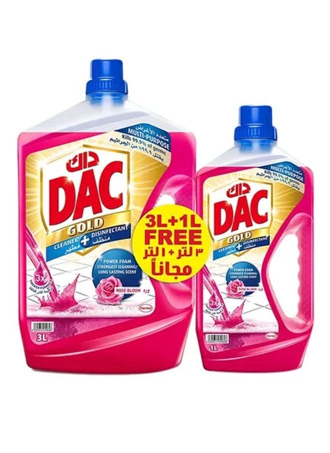 Dac - 2-Piece Fragrance Disinfectant Floor Cleaner Liquid - Rose Bloom 3 Liter+1 Liter - Image 1
