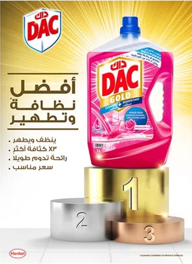 Dac - 2-Piece Fragrance Disinfectant Floor Cleaner Liquid - Rose Bloom 3 Liter+1 Liter - Image 1