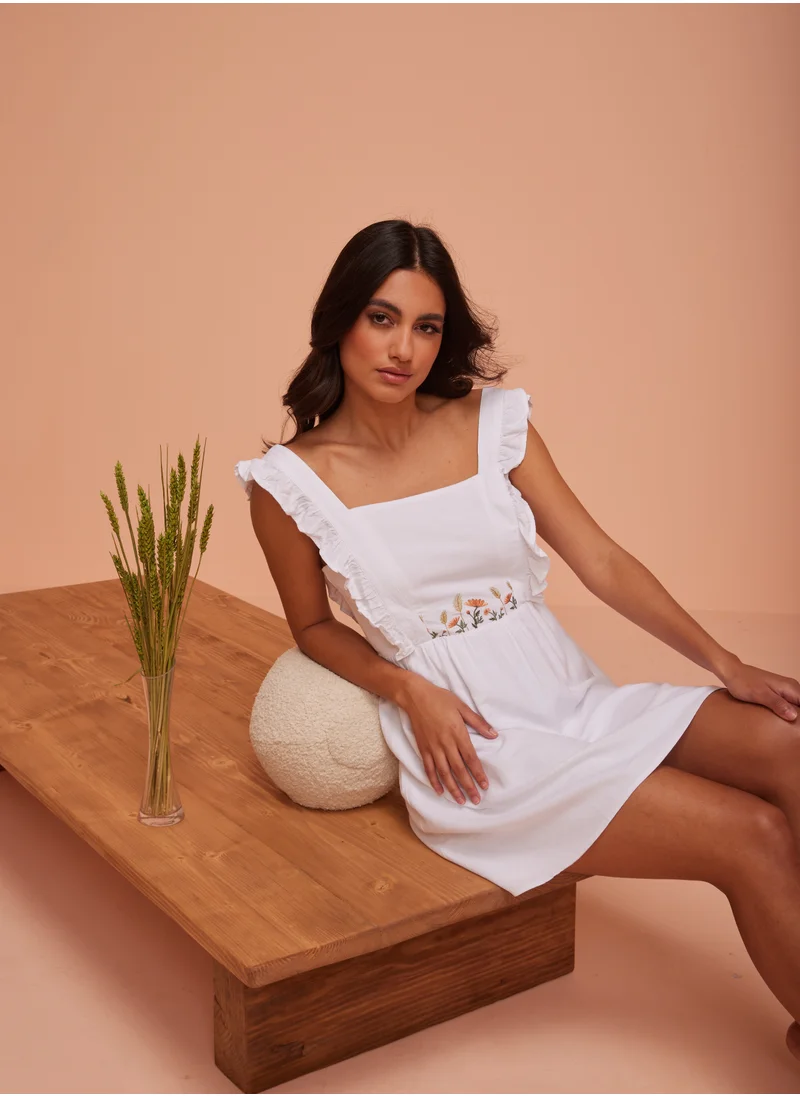 Ashita Fernandes Floral Embroidered Dress