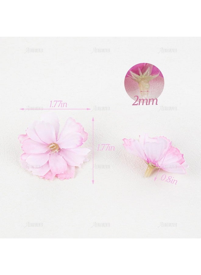 AUEAR AUEAR, 100 Pack Fake Flower Heads Airtificial Silk Plum Cherry Blossom Head Peony Daisy Decor for DIY Crafts Home Wedding Party Hats Decoration (Pink)  - Image 5