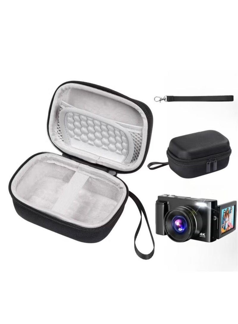 digital camera bag, can store SD card, spare battery, etc., suitable for CCD digital camera, travel portable cute camera bag (black)