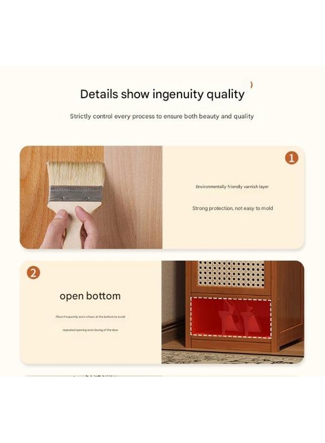 إن كي أكس رف أحذية للمدخل متعدد الطبقات لتوفير المساحة الضيقة، لون بني، 107.5*31*32 سم - Image 4