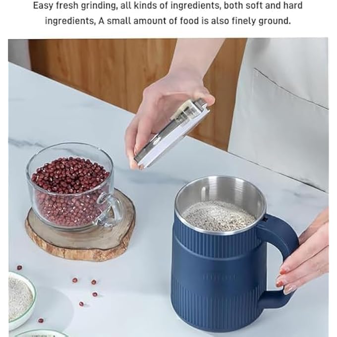 NALACAL Household Small Powder Grinding Machine Blades Coffee Bean Grinder Low Noise Multifunctional Grinding Machine For Grain Coffee Blue - Image 4