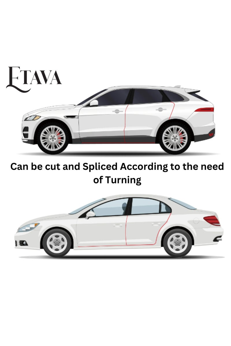 إيتافا واقي حواف أبواب السيارة (5 متر) | شريط حواف على شكل U لحماية الأبواب | مطاطي، مناسب لجميع السيارات – بدون غراء – اللون الأحمر - Image 5