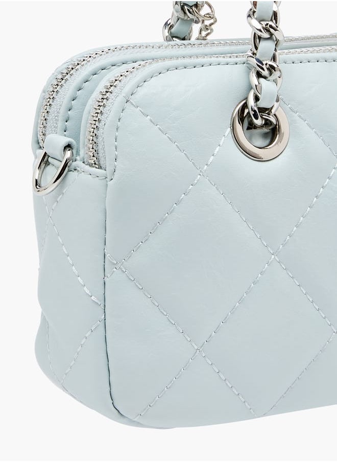 Celeste Women Quilted Crossbody Bag with Detachable Chain Strap and Handles  - Image 5