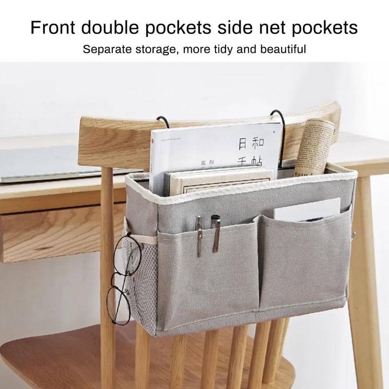 SAJANI Multifunctional Bedside Hanging Storage Bag Bedroom Caddy Organizer with Pockets Cabinet Hanging Pocket for Bunk and Hospital Beds Dorm Rooms Bed Crib Bed Rails Bedside Storage Bag - Image 4