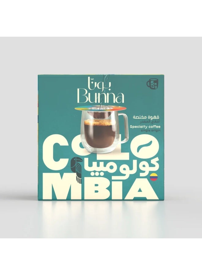 BONA Bunna UFO Drip Coffee Colombian 5 Sachets - Image 1