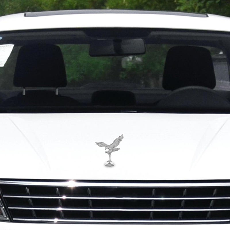 3D Chrome Metal Eagle Car Hood Ornament Decal Universal Exterior Accessory - Image 5