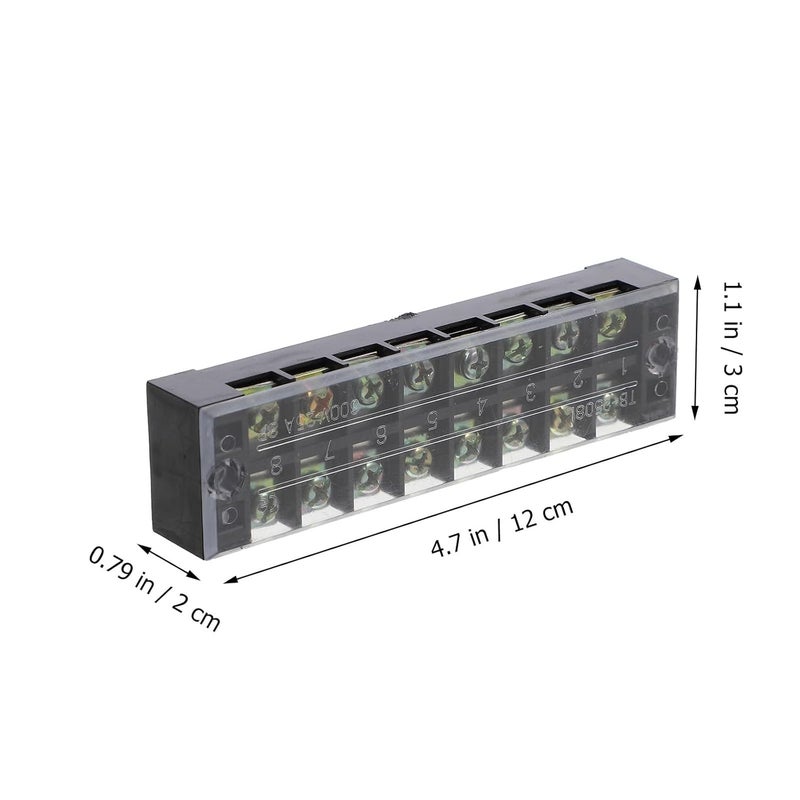 600v 25a Dual Row Screw Terminal Blocks with Double Cover Copper Base, 2pcs Pre-Insulated Barrier Strip Terminal for Industrial Wiring and Electrical Connections - Image 2