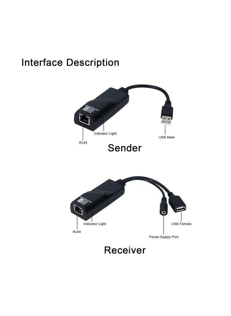 Generic USB 2.0 Extender To RJ45 Over Cat5 Cat5E Cat6 Upto 328 Ft, Plug and Play, No Driver Needed  - Image 2