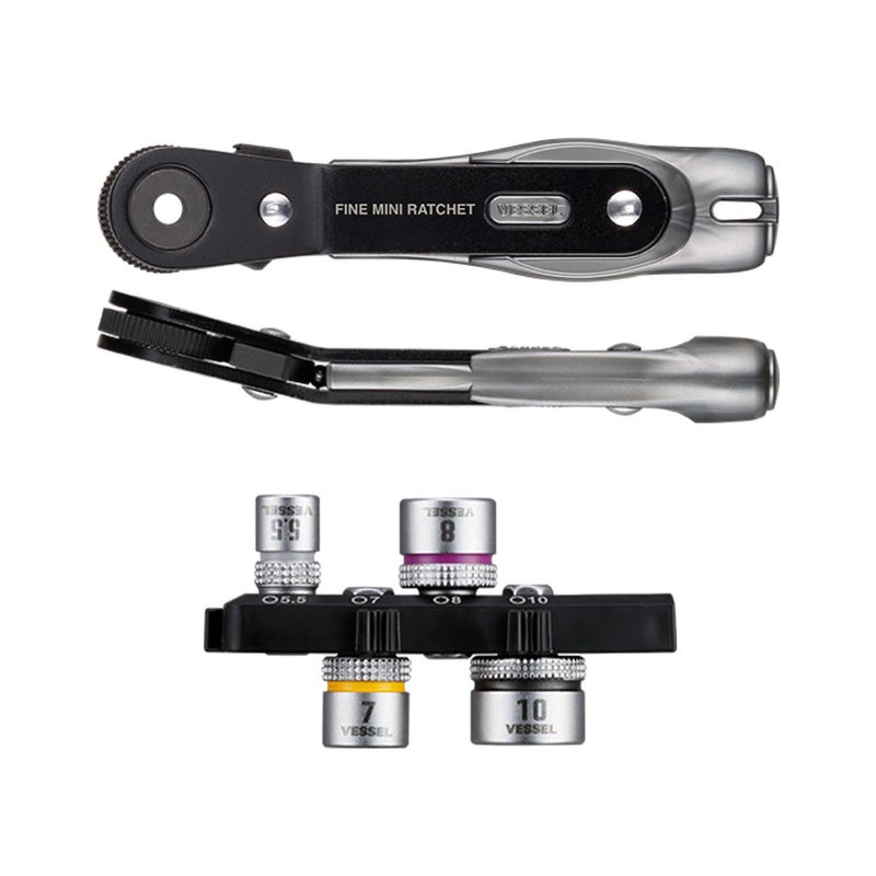 Vessel TD26B Ultra Thin Fine Mini Ratchet Screwdriver Vent Type with 4 Sockets - Image 2