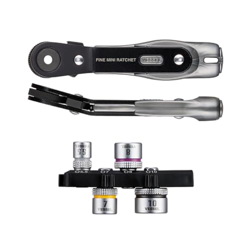 Vessel TD26B Ultra Thin Fine Mini Ratchet Screwdriver Vent Type with 4 Sockets - Image 1
