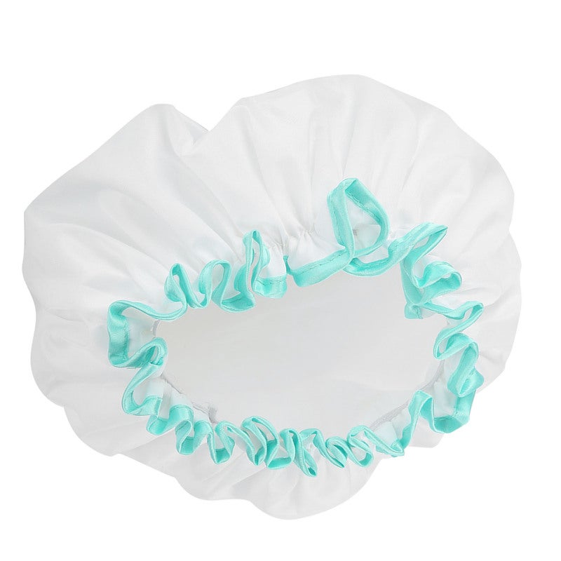 Double Layer Shower Cap Waterproof Thick Elastic Leak-proof - Multi-functional Reusable Cap for Shower Sleep Cooking Long Hair Hairstyle Protection for Women Children - Image 5