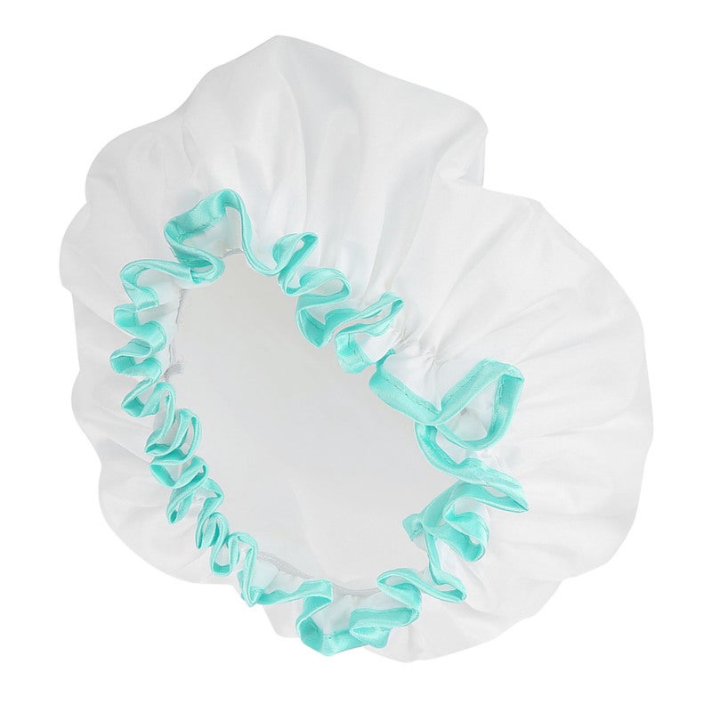 Double Layer Shower Cap Waterproof Thick Elastic Leak-proof - Multi-functional Reusable Cap for Shower Sleep Cooking Long Hair Hairstyle Protection for Women Children - Image 2