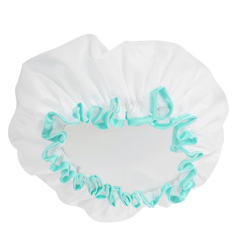 Double Layer Shower Cap Waterproof Thick Elastic Leak-proof - Multi-functional Reusable Cap for Shower Sleep Cooking Long Hair Hairstyle Protection for Women Children - Image 4