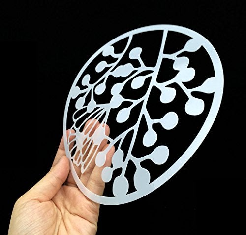 Hyamass 8-Pack Floral Painting Stencils - Round Hollow-Out Reusable Craft Stencils for DIY Wall Art, Canvas, & Fabric Decoration - Image 4