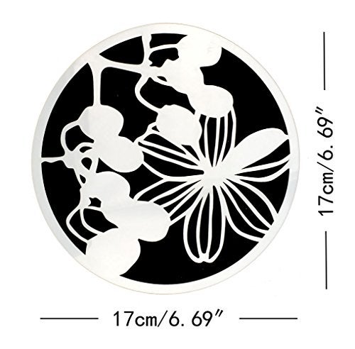 Hyamass 8-Pack Floral Painting Stencils - Round Hollow-Out Reusable Craft Stencils for DIY Wall Art, Canvas, & Fabric Decoration - Image 2