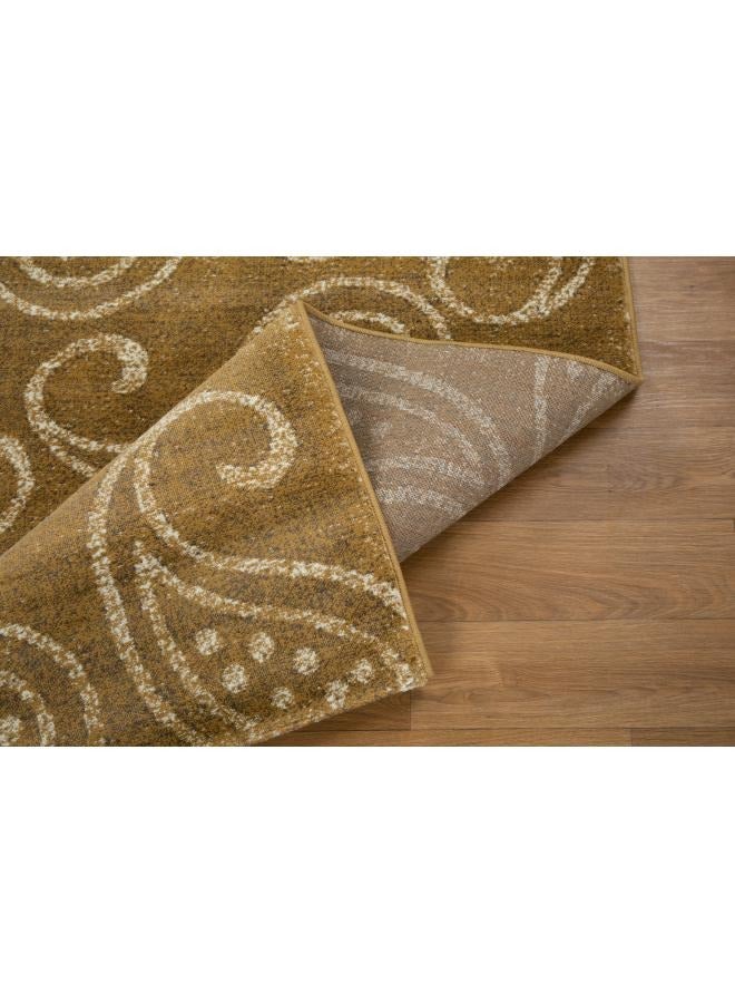 لوفت تاماراي، سجادة أريكة، سجادة غرفة معيشة حديثة، سجادات أرضية ناعمة، وسائد سجادة، سجادة أريكة غير قابلة للانزلاق، سجادة غرفة معيشة قابلة للغسل، مقاس 240 × 340 سم، ذهبي -84-GB4-Y - Image 2
