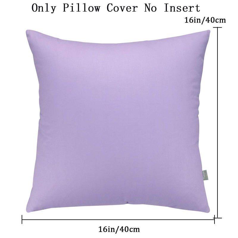 Thmyo 4-Pack 100% Cotton Comfortable Solid Decorative Throw Pillow Case Thmyo Square Cushion Cover Pillowcase Sublimation Blank Pillow Covers DIY Throw Pillowcase for Sofa(16x16 inch/ 40x40cm Light Purple) - Image 5