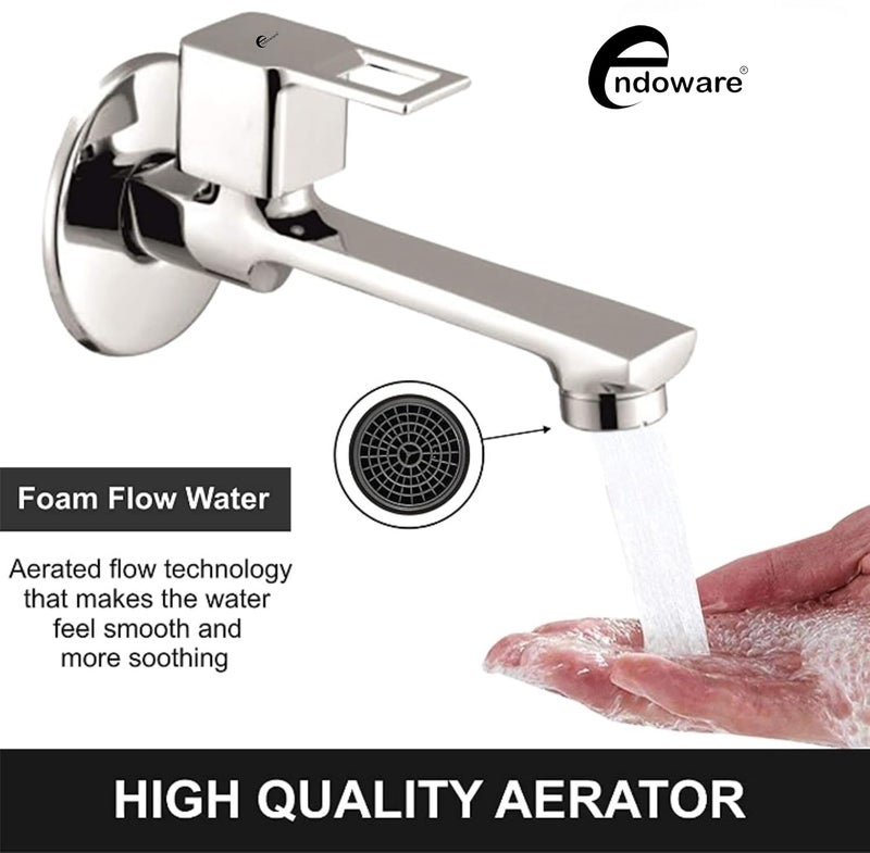 Endoware Solitaire Brass Long Body Bib Tap Stylish Wall Mount Faucet for Kitchen and Bathroom - Image 2