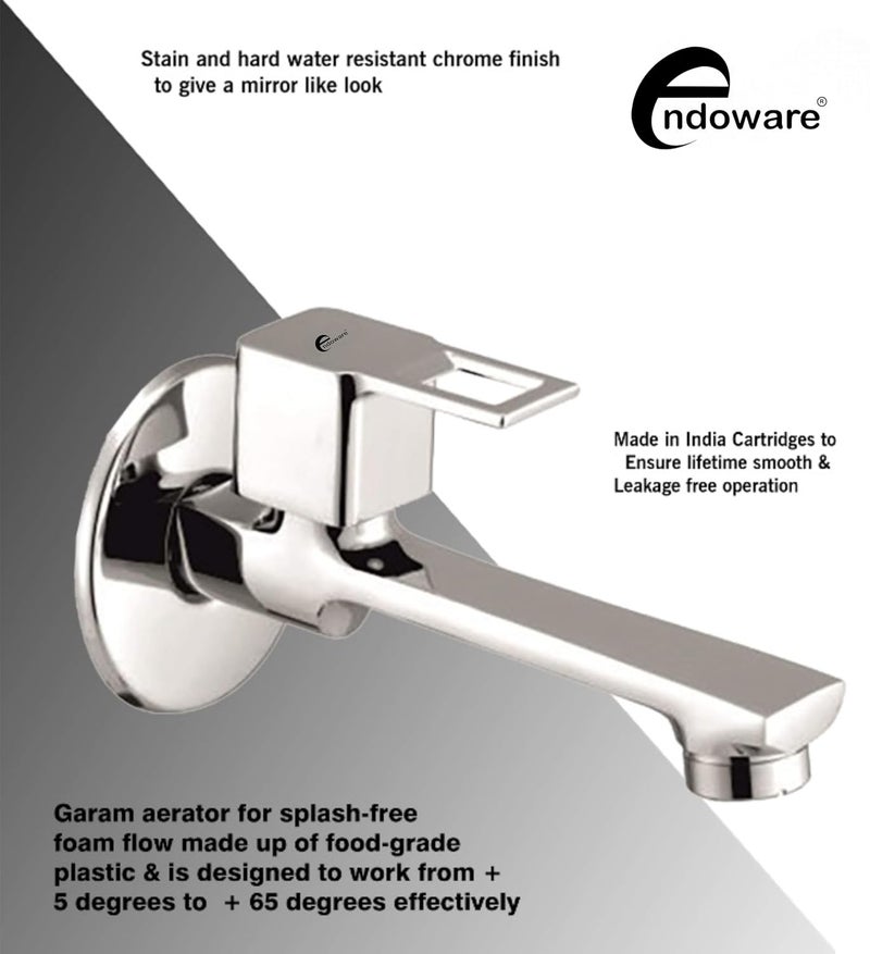 Endoware Solitaire Brass Long Body Bib Tap Stylish Wall Mount Faucet for Kitchen and Bathroom - Image 3