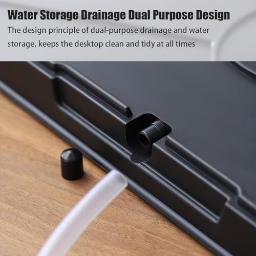 Miyxsin 14 Inch Chinese Gongfu Bamboo Tea Tray，Water Storage Tea Tray，Tea Set Acessories with Water Storage Drainage Kungfu Tea Set. Suitable for Teahouse Home Office (Brown+Black) - Image 4
