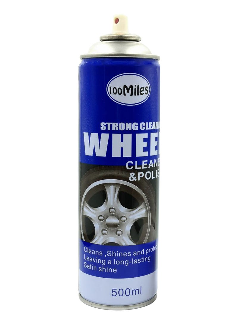 100Miles Car Wheel Cleaner And Polish 500ml Wheel Strong Cleaning And Polish - 100 Miles - Image 2