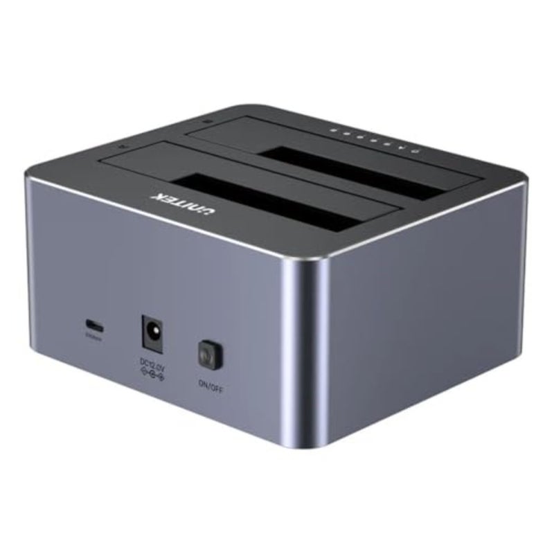 محطة إرساء لمحركات الأقراص الثابتة، SATA، بسرعة 10 جيجابت في الثانية، فتحة مزدوجة، دعم USB، استنساخ دون اتصال بالإنترنت، رمادي فلكي - Image 2
