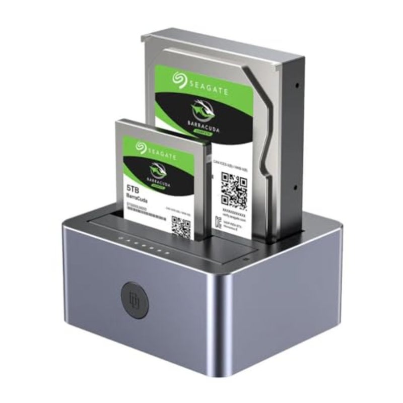 محطة إرساء لمحركات الأقراص الثابتة، SATA، بسرعة 10 جيجابت في الثانية، فتحة مزدوجة، دعم USB، استنساخ دون اتصال بالإنترنت، رمادي فلكي - Image 5