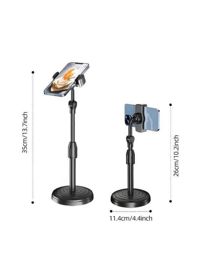 Black Adjustable Phone Stand 360 Rotation Anti Shake Desktop Mount For Live Streaming - Image 3