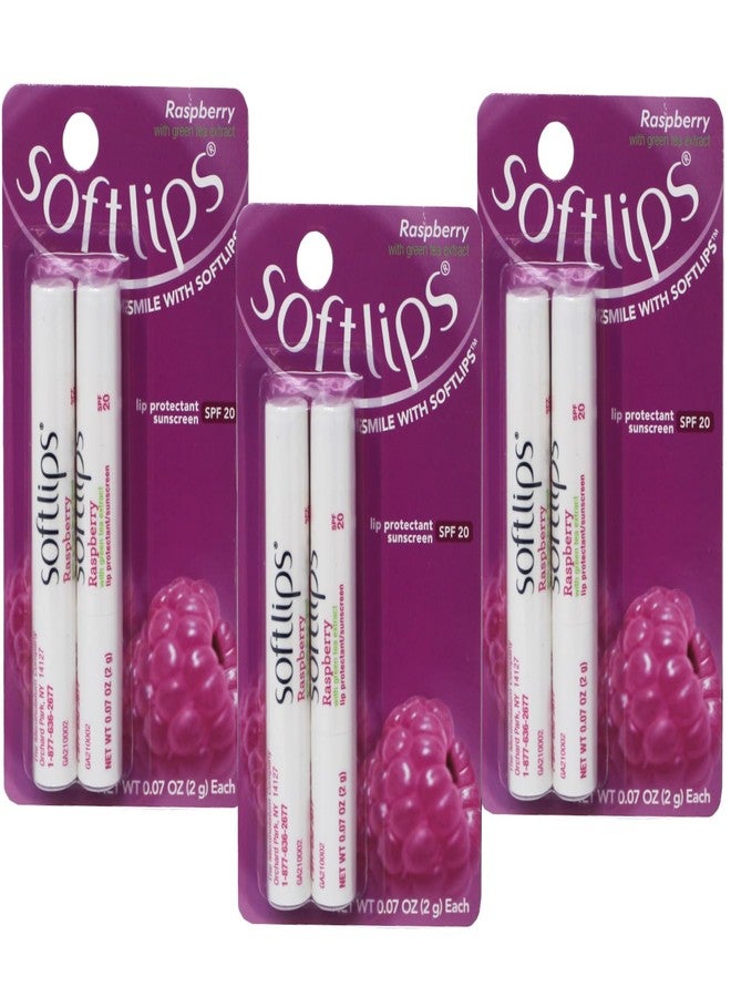 سوفت ليبس واقي الشمس SoftLips Lip Protectant SPF 20، بنكهة التوت مع خلاصة الشاي الأخضر، خالٍ من الغلوتين، عبوة مزدوجة 0.07 أونصة لكل عبوة (عبوة من 3 قطع) - Image 1