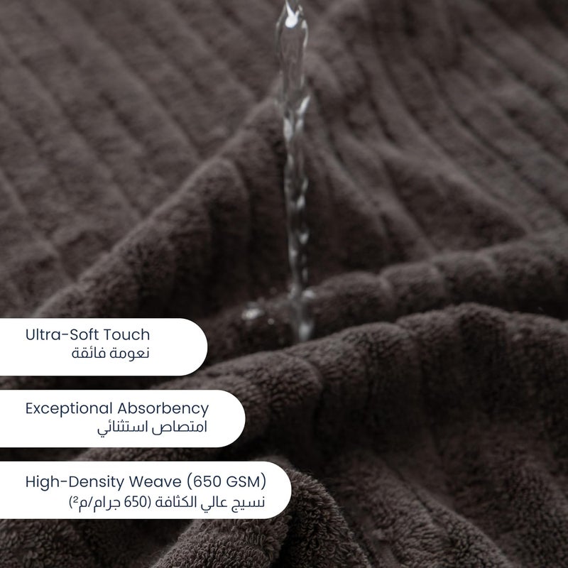 أريكا أرييكا غرين منشفة وجه رمادي فحمي (طقم من 2) 100x50 سم - مصنوعة من 100% قطن مصري جيزة 86، ناعمة، متينة، وأنيقة. - Image 5