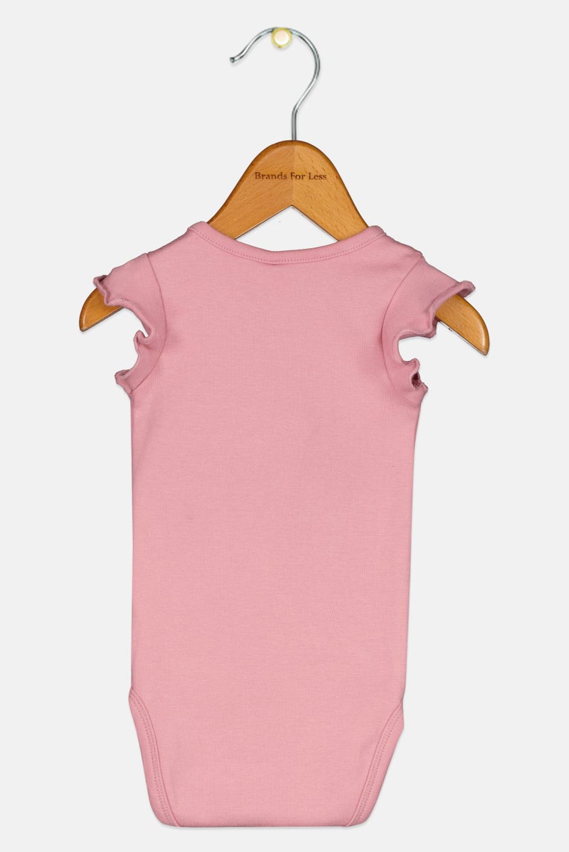 NAME IT Toddlers Girl Graphic Print Short Sleeves Bodysuits, Pink - Image 2