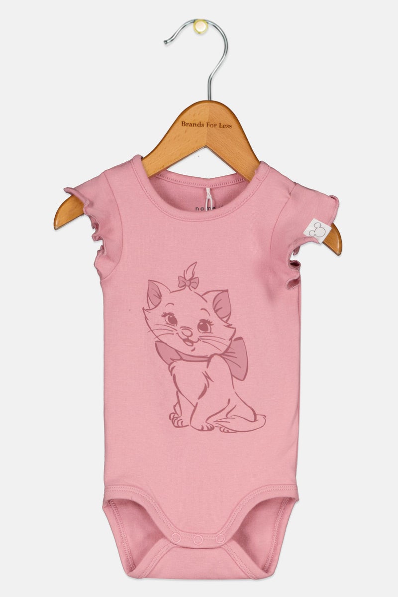 NAME IT Toddlers Girl Graphic Print Short Sleeves Bodysuits, Pink - Image 1