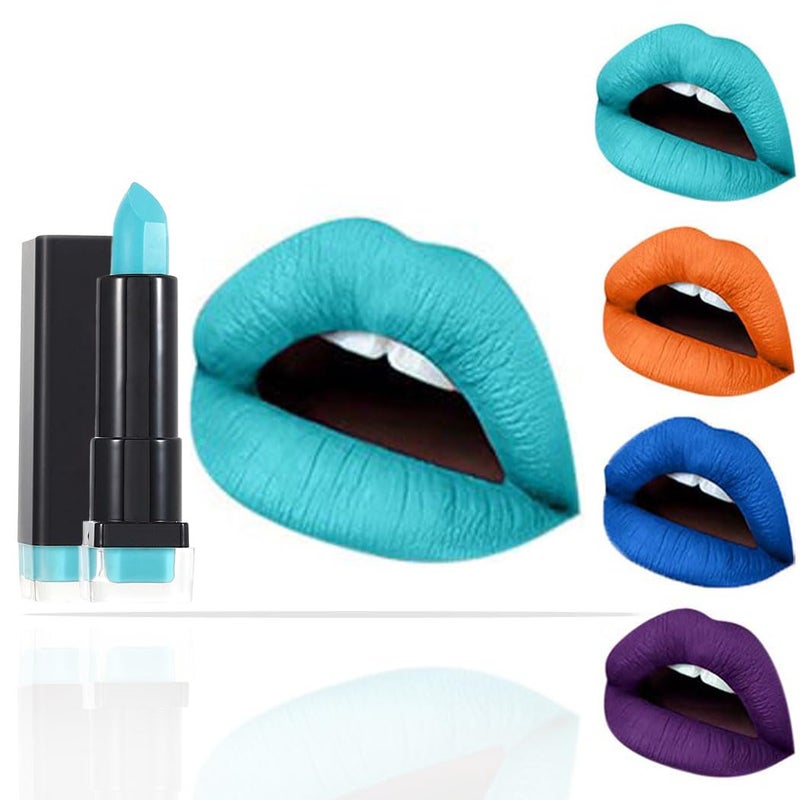 Kilshye Matte Lipstick Hight Pigment Lipsticks Long Lasting Lip Stick Waterproof Lips Gloss Cream Lipgloss Makeup for Women and Girls Pack of 1 (E- Blue 21)