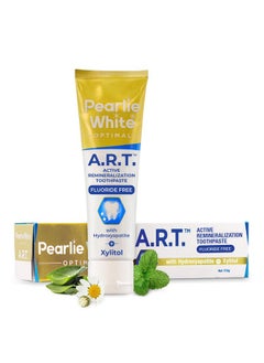 Pearlie White Active Remineralization Fluoride Free Toothpaste - 3.8oz/110gm - Remineralizing Toothpaste for Tooth Enamel Repair - Helps Remove Stains - Contains Hydroxyapatite and Xylitol - Pack of 1