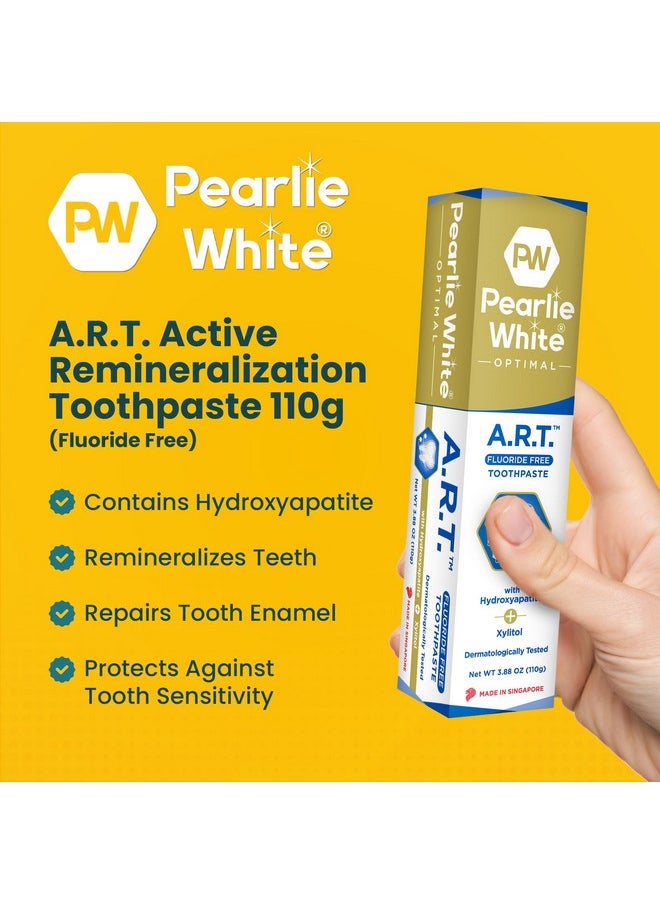 Pearlie White - Pearlie White Active Remineralization Fluoride Free Toothpaste - 3.8oz/110gm - Remineralizing Toothpaste for Tooth Enamel Repair - Helps Remove Stains - Contains Hydroxyapatite and Xylitol - Pack of 1 - Image 1