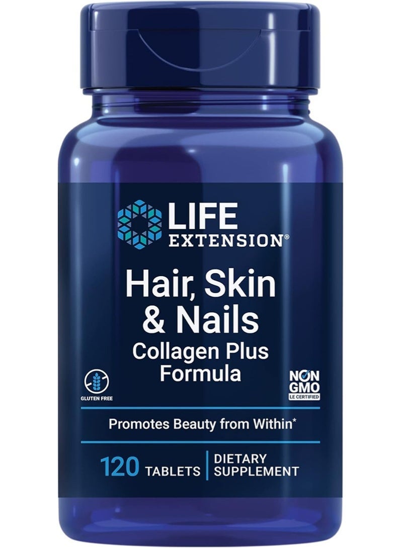 Life Extension Hair, Skin, & Nails- Collagen Plus, 120 Count - Image 1