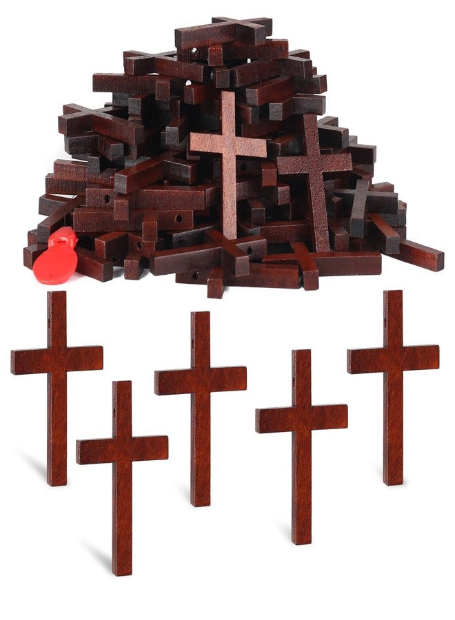 Srefaka 72 Pcs Mini Wooden Crosses - Bulk Pack for Crafts, Easter & Christmas Gifts - Image 1