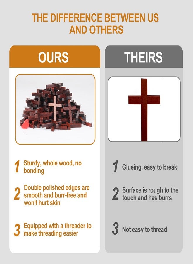 Srefaka 72 Pcs Mini Wooden Crosses - Bulk Pack for Crafts, Easter & Christmas Gifts - Image 4
