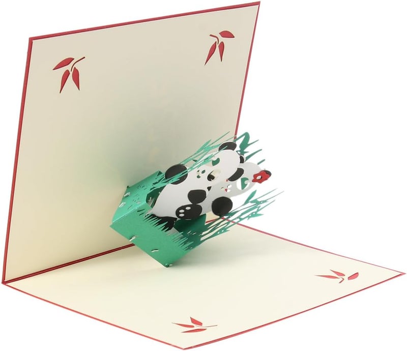 Didiseaon 3d Graduation Paper Panda Sculpture Greeting Card Pop-up Handmade Card for Travel Festival and Birthday Celebrations - Image 1