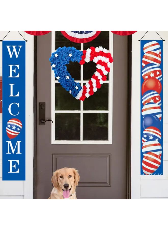Handcrafted Patriotic Boxwood Wreath Love 4th Of July Memorial Day Decor Front Door Wall No Power Needed - Image 2